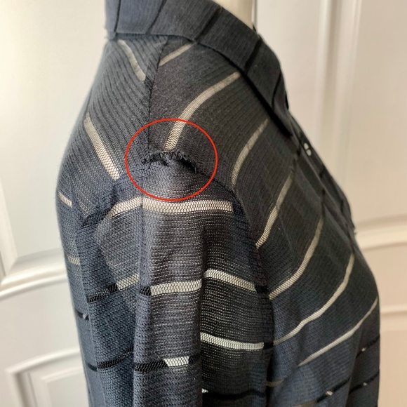 OPENING CEREMONY SHEER STRIPED ASYMMETRIC BLACK SHIRTDRESS - Picture 6 of 8